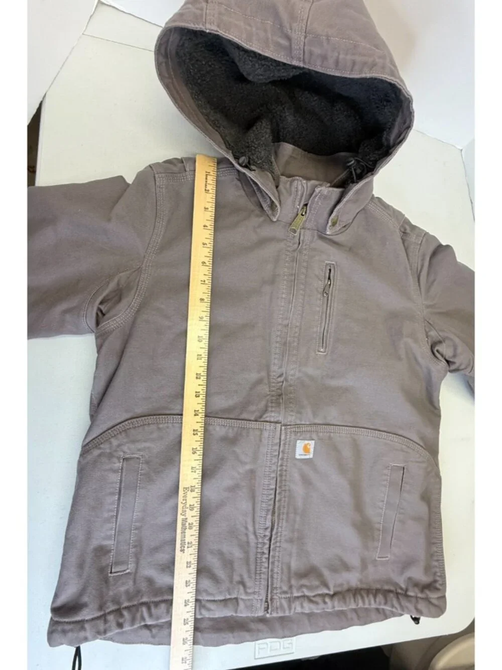 Carhartt Canvas Jacket Youth Childrens Medium 8 10 Caldwell Sherpa Lined Hooded